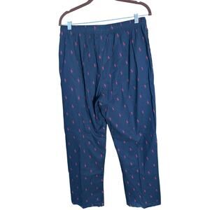Polo Ralph Lauren Pajama Pants L Black Red Pony Print Sleep Lounge Drawstring